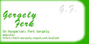 gergely ferk business card